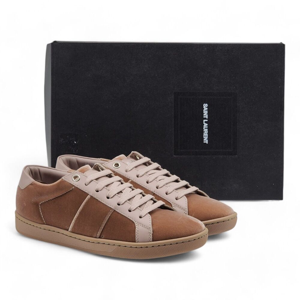 Saint Laurent Court Classic Velvet Sneakers Pink EU 35 US 5 - New $750